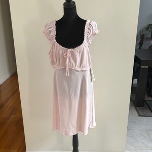 No Boundaries Pale Pink Ruffle-Trim Sundress